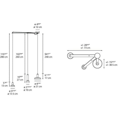 Stab Light Suspension Lamp Triple Max by Artemide 3