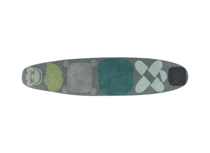 Surf Race Hand Tufted Blue Rug by GAN