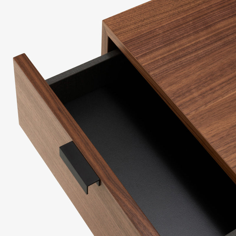 Tanis Bedside Table Walnut + Black Fenix Laminate Base In Circular Tubing by Ligne Roset - Additional Image - 5