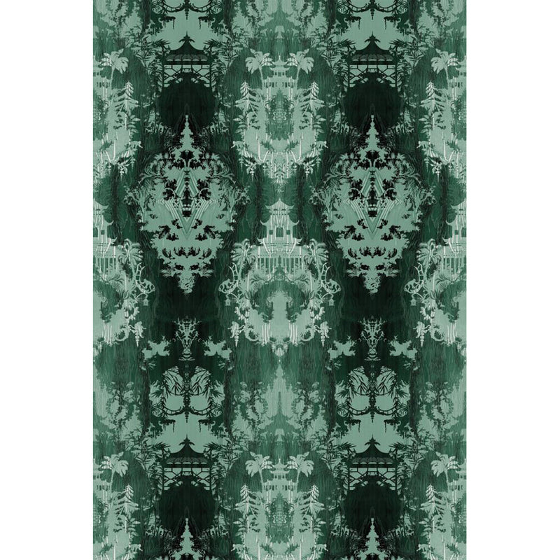 Temples In The Sky Velvet Fabric Wallpaper by Timorous Beasties