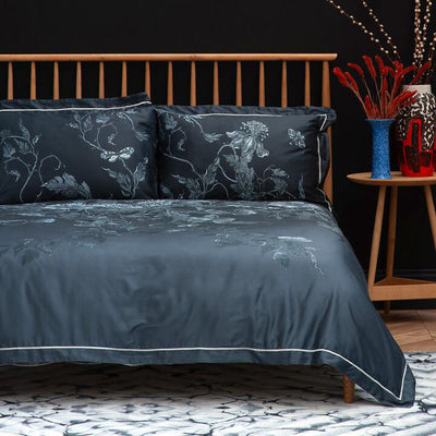 Tendril Spill Navy Duvet Set by Timorous Beasties