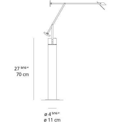 Tizio Classic Table Hal 50W Gy6.35 Black withFloor Support by Artemide 1