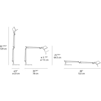 Tolomeo Classic LED 10W 30K Mp-Mv Alum withBase by Artemide 1