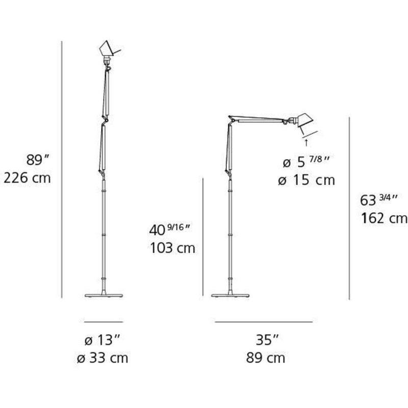 Tolomeo Classic LED 10W 30K Mp-Mv Alum withFloor Support by Artemide 1