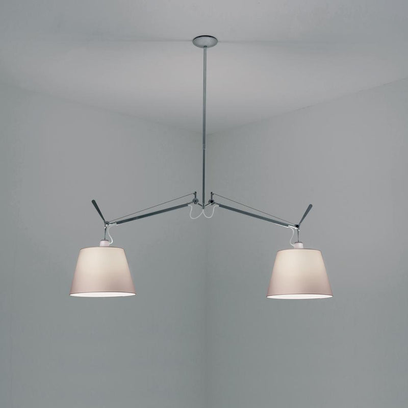 Tolomeo Dbl Shade Susp Max 2X100W E26 with10In Diff Parch by Artemide 