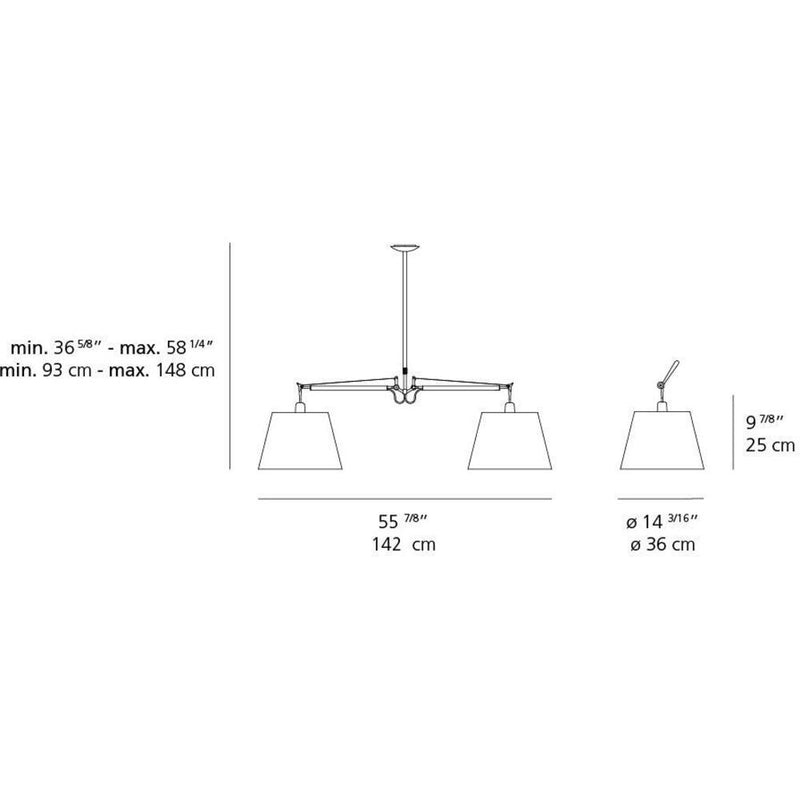 Tolomeo double shade Suspension Lamp by Artemide 12