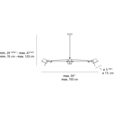 Tolomeo Double Susp Max 2X100W E26 Alum by Artemide 1