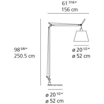 Tolomeo Maxi with20.5In Diff Parch Max 20W E26 Dim On Cord Alum by Artemide 1