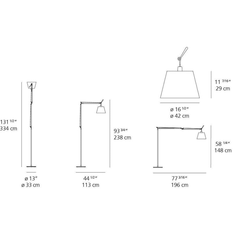 Tolomeo Mega Floor Lamp Aluminum 150W by Artemide 7