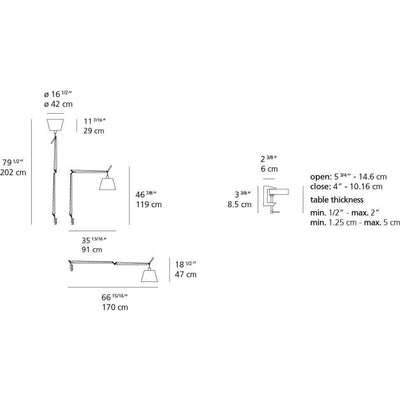 Tolomeo mega Table Lamp 100W with Clamp by Artemide 5