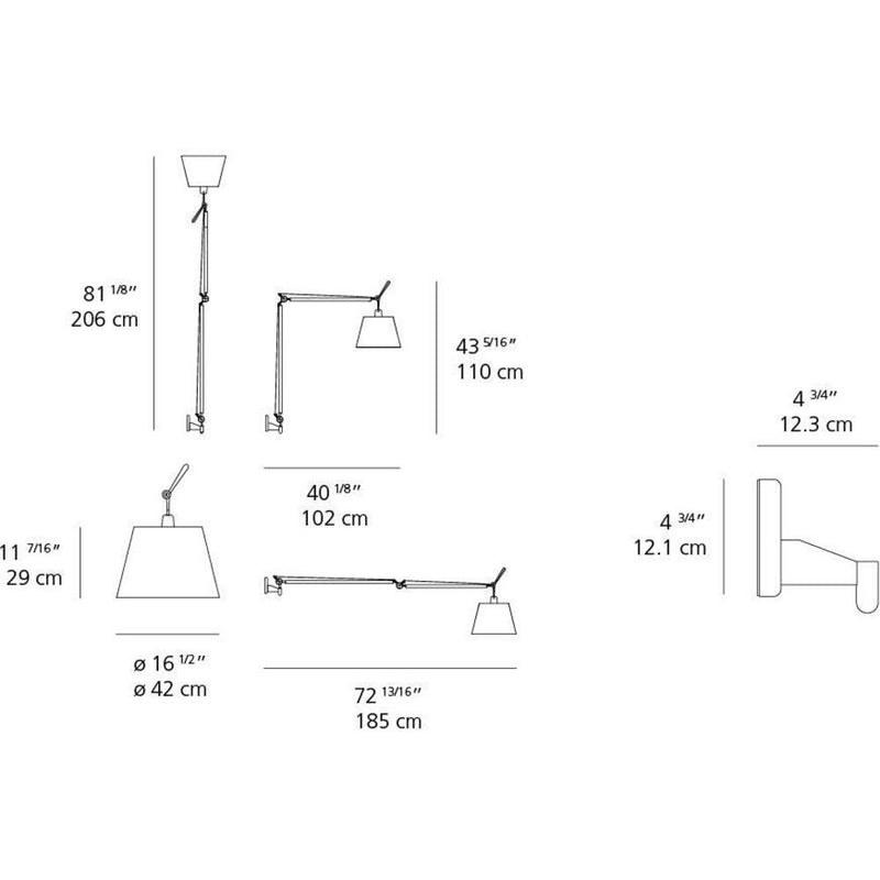 Tolomeo mega Wall Lamp Aluminum by Artemide 5