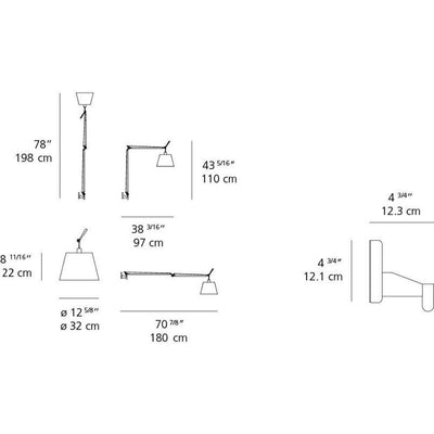 Tolomeo mega Wall Lamp Aluminum by Artemide 3