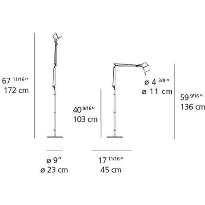 Tolomeo Micro LED 8W 30K Mp-Mv Alum withFloor Support by Artemide 1