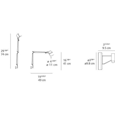 Tolomeo Micro LED 8W 30K Mp-Mv Alum withS Bracket by Artemide 1