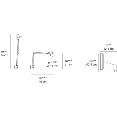 Tolomeo Micro Max 60W E12 Alum withJ Bracket by Artemide 1