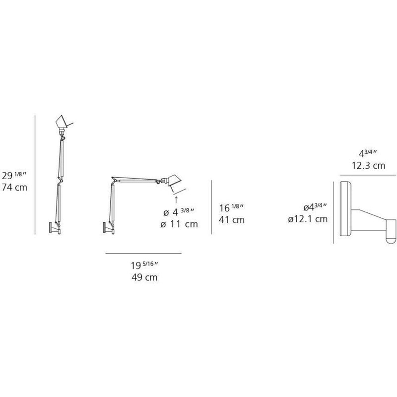 Tolomeo Micro Max 60W E12 Alum withJ Bracket by Artemide 1