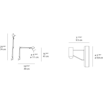 Tolomeo Micro Max 60W E12 Alum withS Bracket by Artemide 1