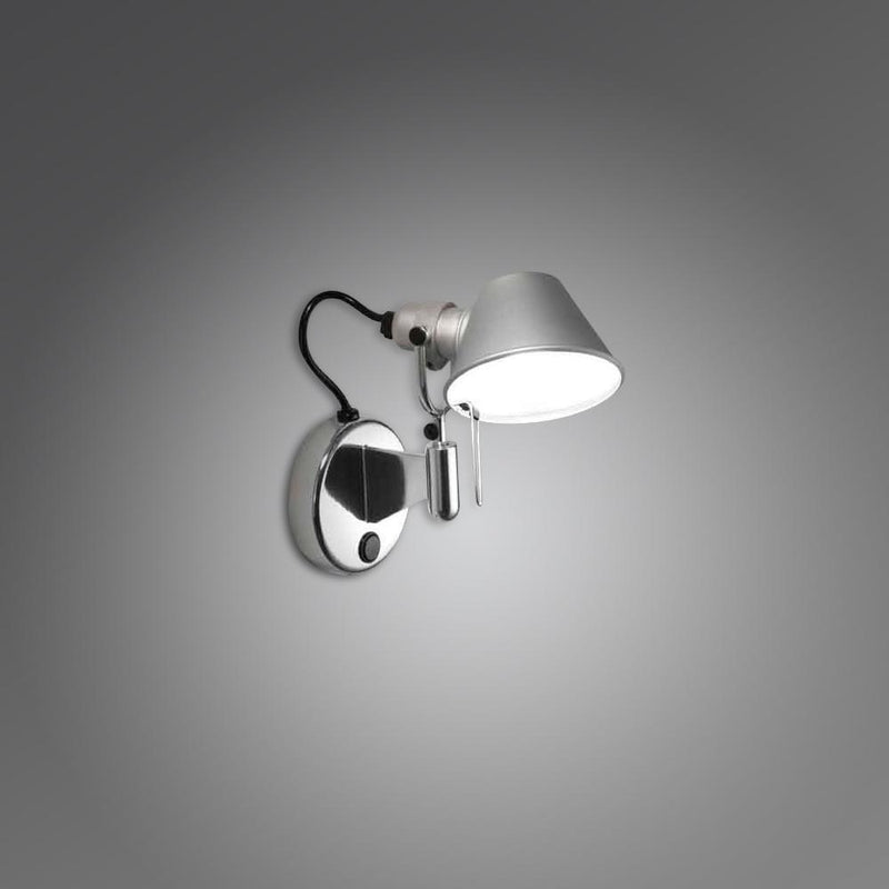 Tolomeo Micro Wall Spot LED 8W 30K Alum withDimmer Switch by Artemide 