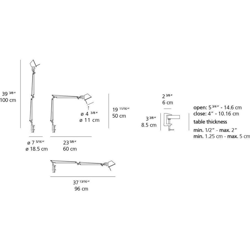 Tolomeo Midi Table Lamp with Clamp by Artemide 2