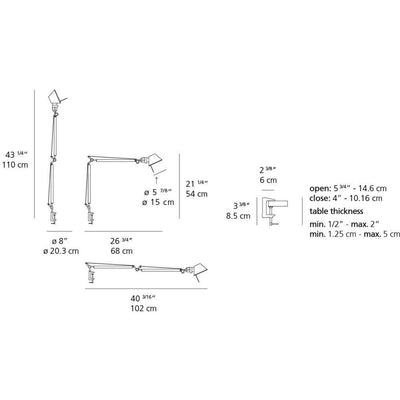 Tolomeo Mini LED 10W 30K Mp-Mv Alum withClamp by Artemide 1