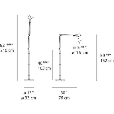 Tolomeo Mini LED 10W 30K Mp-Mv Alum withFloor Support by Artemide 1