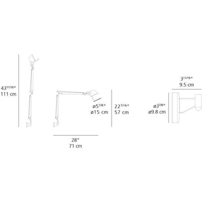 Tolomeo Mini LED 10W 30K Mp-Mv Alum withS Bracket by Artemide 1