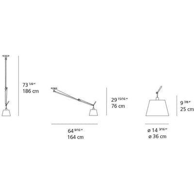 Tolomeo Off Center Shade Suspension Lamp by Artemide 10