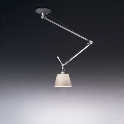 Tolomeo Off-Center Susp Max 100W E26 Alum with10In Diff Parch by Artemide 