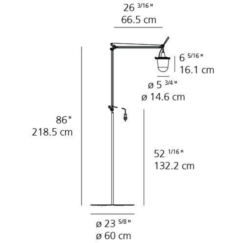 Tolomeo Outdoor Lantern Floor LED 23W 30K Dim Alum by Artemide 1