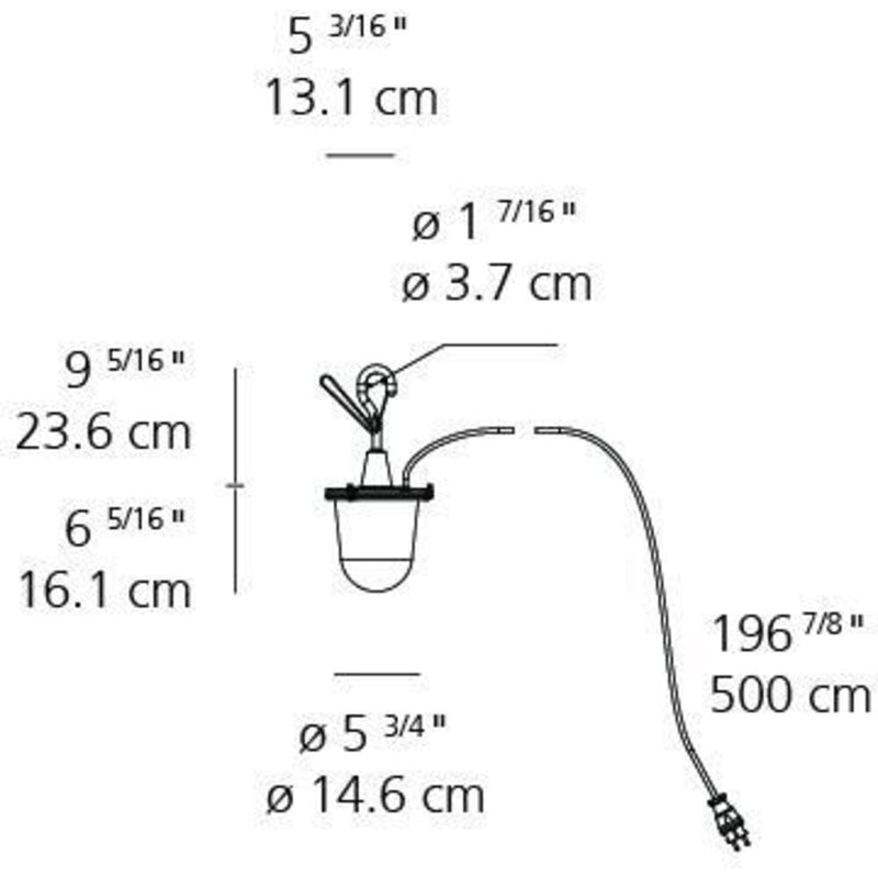 Tolomeo Outdoor Lantern Hook LED 23W 30K Dim Alum by Artemide 1