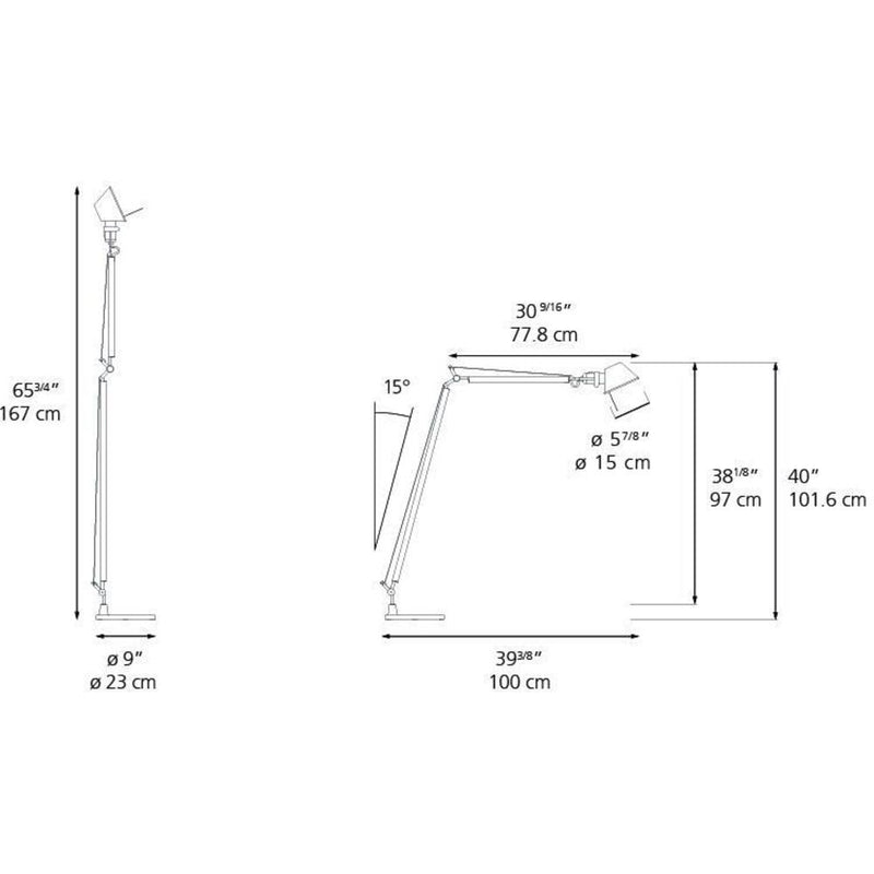 Tolomeo Reading LED 10W 30K Mp-Mv Alum withBase by Artemide 1