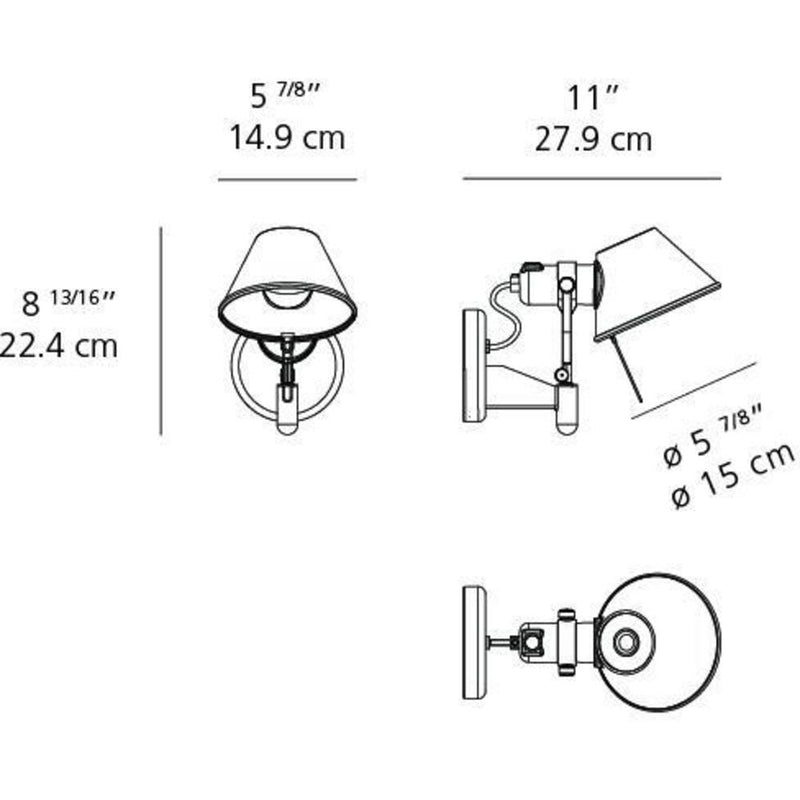 Tolomeo spot Wall Lamp with Dimmer Switch by Artemide 1