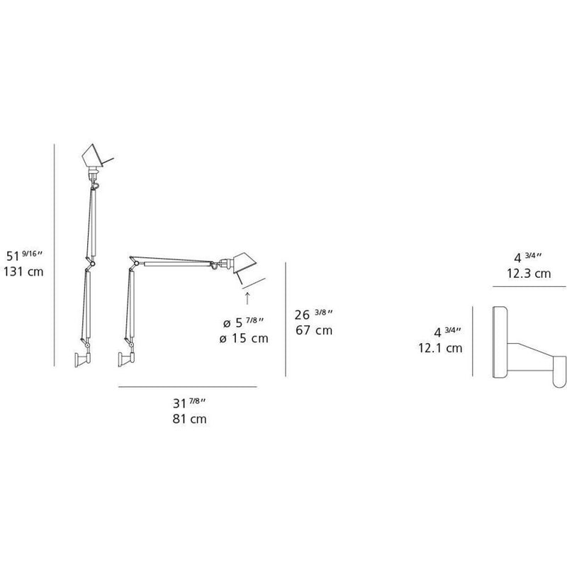 Tolomeo Wall Lamp W/J Bracket by Artemide 3