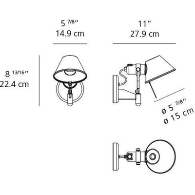 Tolomeo Wall Spot Inc 75W E26 Alum withO Switch by Artemide 1