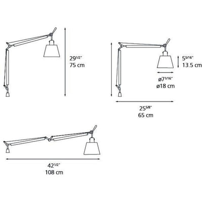 Tolomeo With Shade Body Max 8W E26 Alum/Fiber by Artemide 