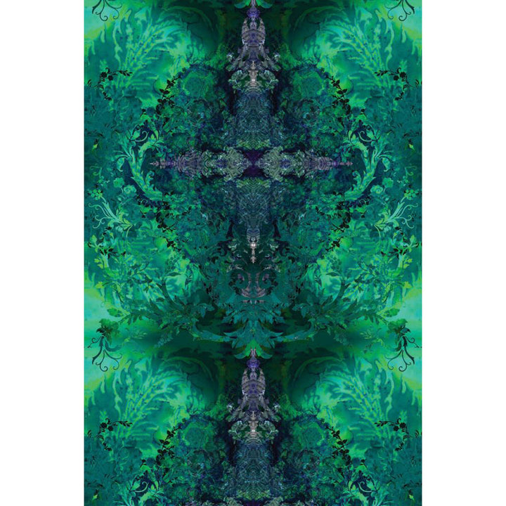 Tourmaline Damask Velvet Fabric Wallpaper by Timorous Beasties