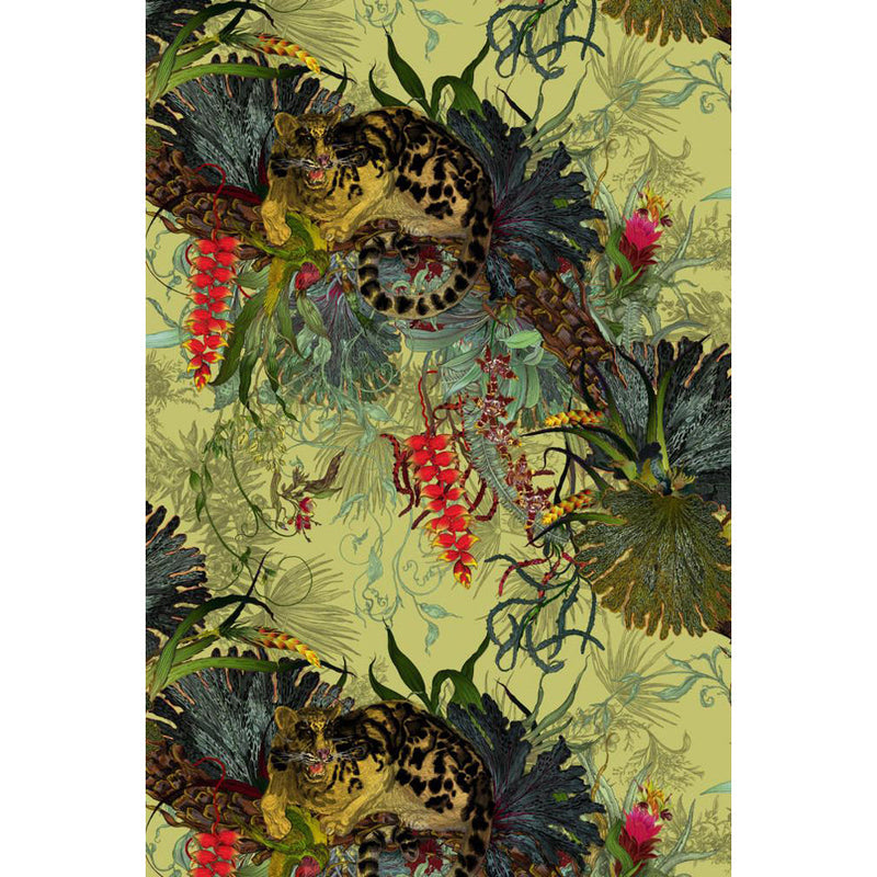 Tropical Clouded Leopard Superwide Wallpaper by Timorous Beasties