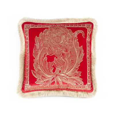 Tudor Rose Limited Edition Fringed Cushion by Timorous Beasties-1