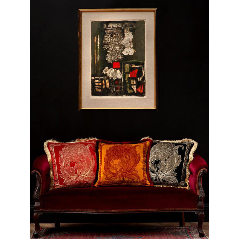 Tudor Rose Limited Edition Fringed Cushion by Timorous Beasties-5