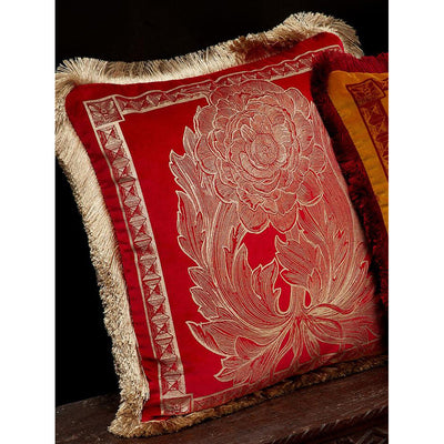 Tudor Rose Limited Edition Fringed Cushion by Timorous Beasties-7