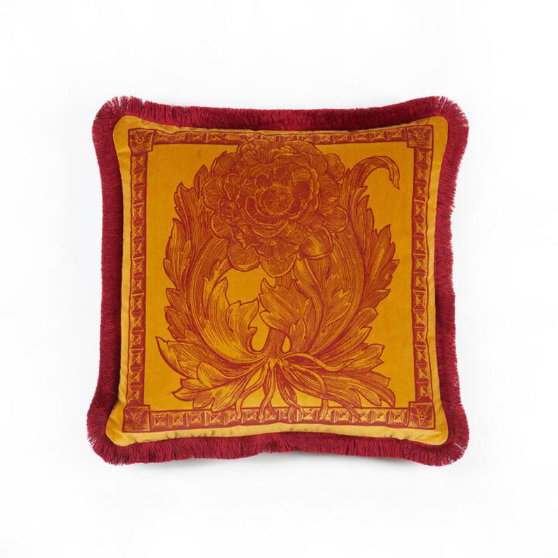 Tudor Rose Limited Edition Fringed Cushion by Timorous Beasties