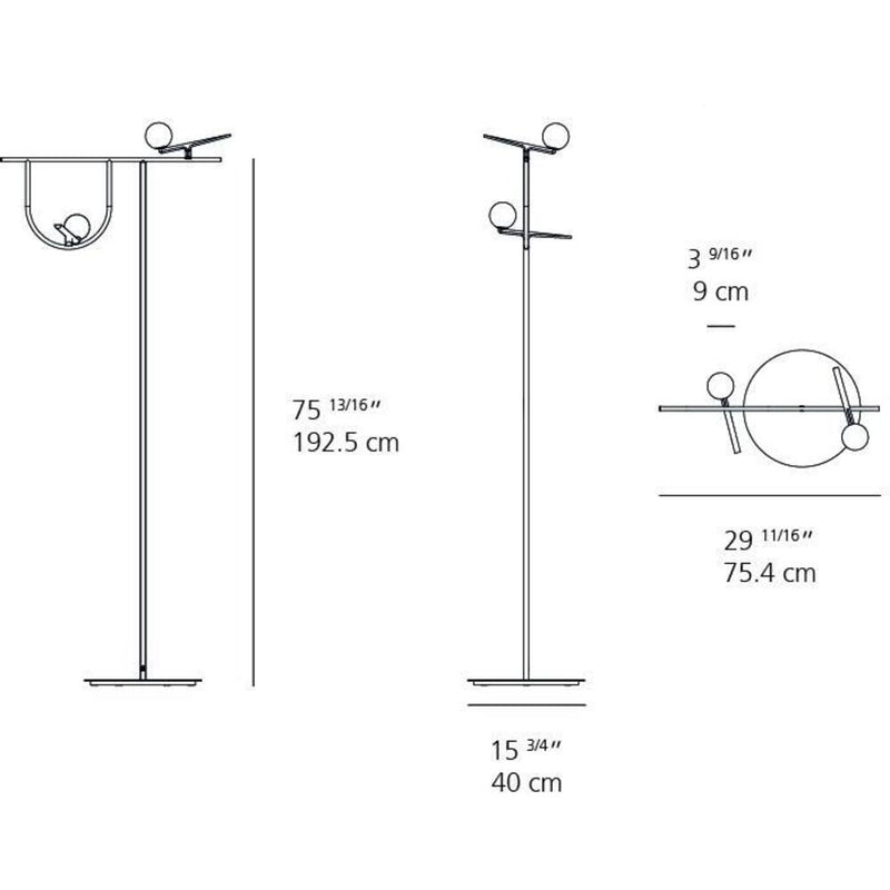 Yanzi Floor LED 19.9W 30K 90CRI Black/Yellow withDimmer Etl by Artemide 1