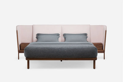 Quick Ship King Dubois Low Bed with Bedside Tables by Luca Nichetto for De La Espada