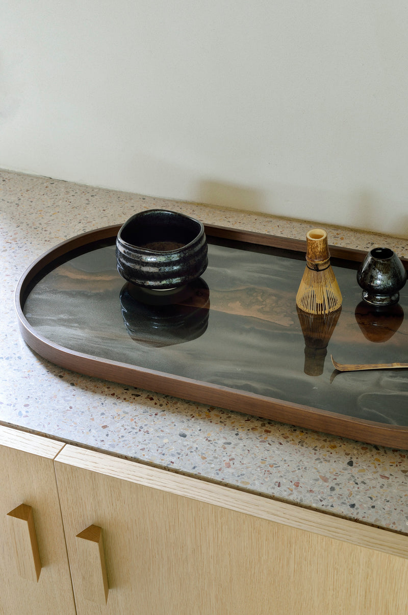 Oblong Organic Glass Tray by Ethnicraft