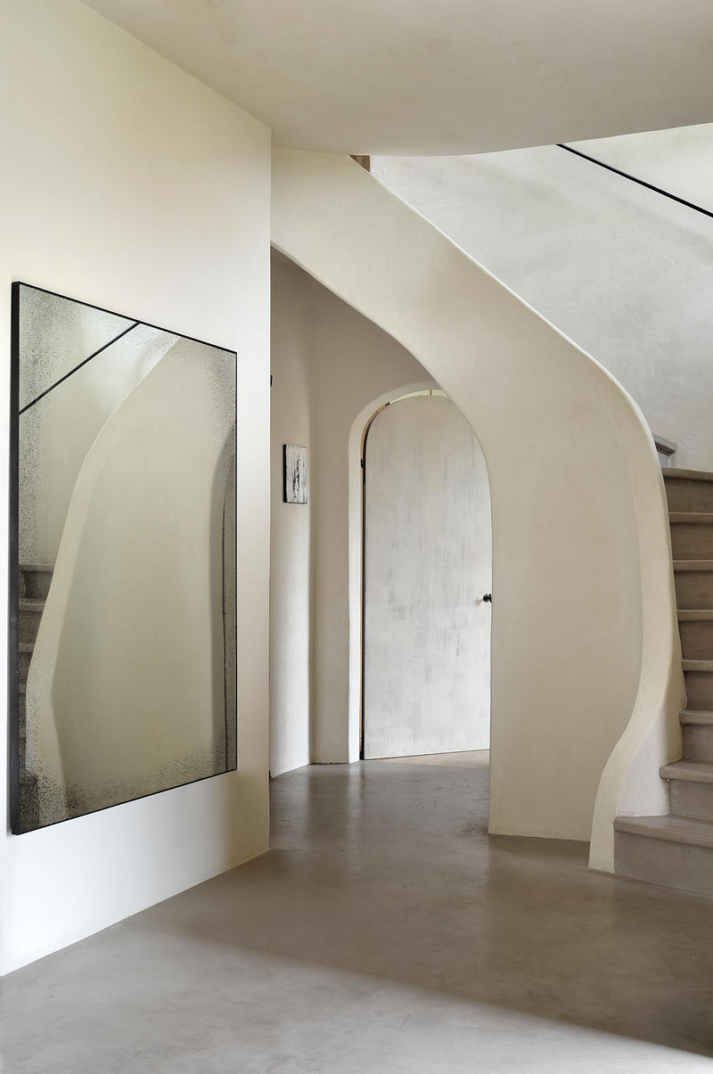 Aged Rectangular Wall/Floor Mirror by Ethnicraft
