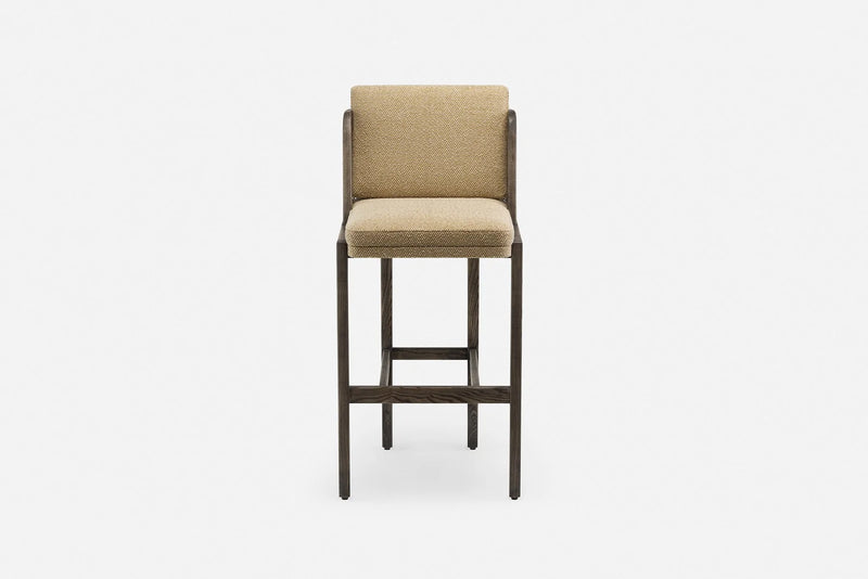 Throne Upholstered Barstool with Rattan by Autoban for De La Espada