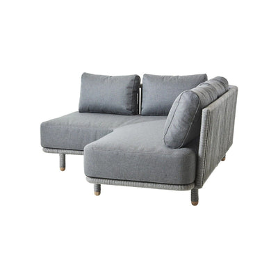 Moments Corner Module Outdoor Sofa, incl. Grey cushion set by Cane-line