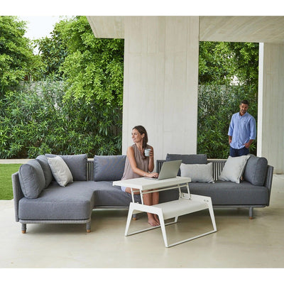 Moments Corner Module Outdoor Sofa, incl. Grey cushion set by Cane-line