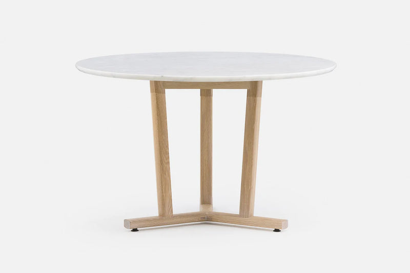 Shaker Round Dining Table with Marble Top by De La Espada