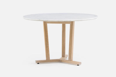Shaker Round Dining Table with Marble Top by De La Espada
